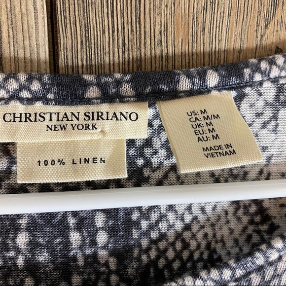 christian Siriano Linen Snakeskin Print Top - Picture 2 of 5